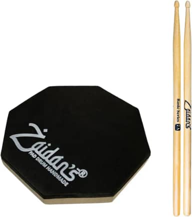 Pad Estudo Bateria Praticável 15cm ou 6 Polegadas + Par Baquetas Basic Series Zaidan's By Spanking (7A)