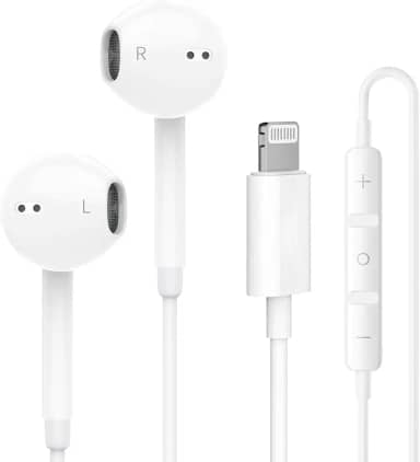 1 pacote de fones de ouvido com fio para iPhone com conector Lightning (microfone integrado e controle de volume) [certificado oficial] Fones de ouvido compatíveis com fones de ouvido iPhone 14/13/12