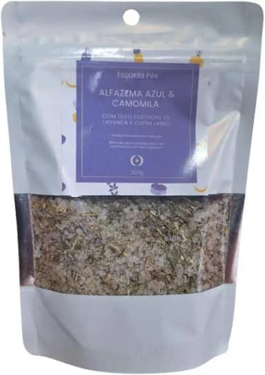 Escalda-Pés Aromático com Alfazema Azul e Camomila, Sal Marinho e Óleos Essenciais, 200g