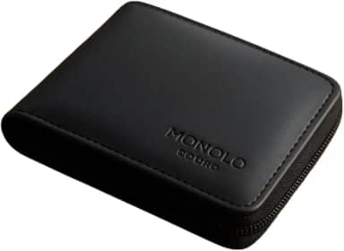 Carteira Masculina Couro Legítimo Ziper Porta Cartão Documentos Crédito CNH Grande Completa Monolo