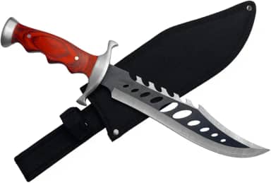 Faca Facão Rambo Militar Tático Muito Afiado Camping Caça Pesca Bushcraft Serrilhado Aço 440