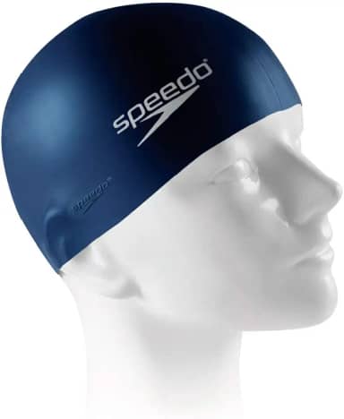 Touca de Natação Infantil, Speedo, Swim Cap Jr, Silicone Resistente com Encaixe Confortável - Azul Marinho