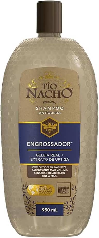 Tio Nacho Shampoo Antiqueda Engrossador Natural Para Cabelos Com Mais Volume E Sensação De Até 33.000 Fios A Mais Carbon Free 950 Ml - 1 Pack