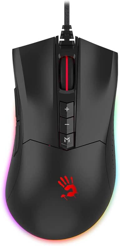 Bloody Mouse para jogos ES9Pro FPS RGB, chip PMW3389, 16000 CPI, taxa de relatório de 2000 Hz, 400IPS, memória integrada 4M, totalmente programável com macros predefinidas avançadas