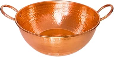 Tacho De Cobre Puro 5 Litros Com Alças de Cobre