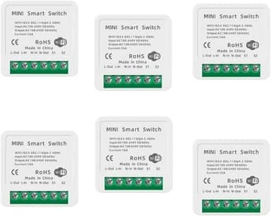 Kit 6 Mini Interruptor Inteligente Smart Switch 16A Wifi Automação Alexa Google