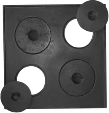 Chapa Quadrada Fogão Lenha 4 Furos Com Tampa 45x45cm