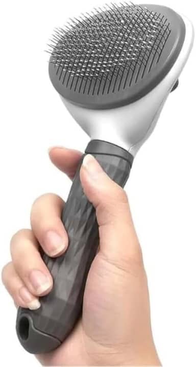 Escova Removedora de Pelos para Cães e Gatos, Auto-Limpante, (CINZA)