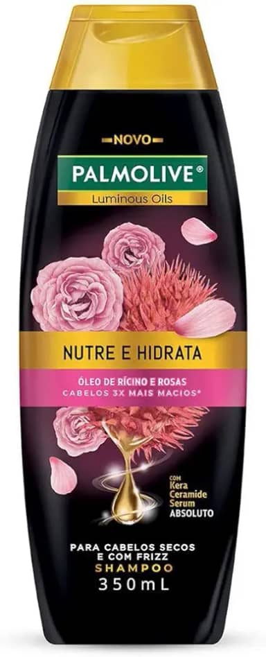 Palmolive Shampoo Luminous Oils Óleo de Rícino e Rosas 350ml