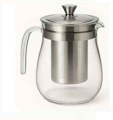 Chaleira de Vidro 900 ml com Infusor de Aço Inox – Transparente para Chá & Infusões – Storeasy