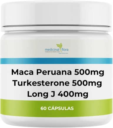 Maca Peruana 500mg + Turkesterone 500mg + Long J - 60 Doses