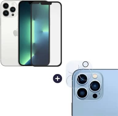 Película De Vidro 3D Tela Toda Para iPhone + Película Lente de Câmera (iPhone 13 Pro Max)