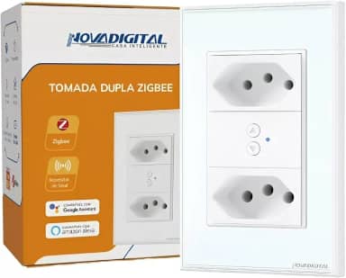 Tomada Dupla Inteligente Zigbee 10a E 20a Nts2-w Novadigital