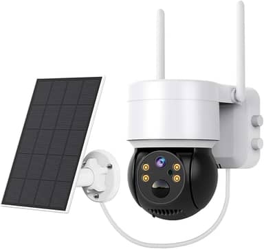 Camera de Segurança Wifi, Câmera de Segurança Externa Solar, Bateria Recarregável, Placa Solar 5W, Detecção Humana PIR, Visão Noturna, Áudio Bidirecional, IP66, Armazenamento em Nuvem/microSD, 2MP