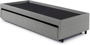 Bicama Box para Dois Colchões Solteiro Courino Cinza