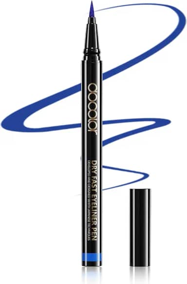 docolor Delineador à prova d'água Super Slim Liquid Precise All Day Eye Liner Gel Azul