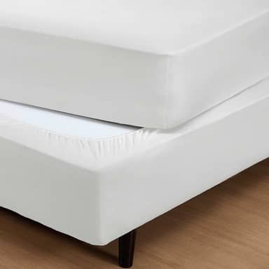 Saia Fit Box Queen Size com Elástico 100% Algodão Branco