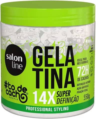Salon Line, Gelatina Capilar, ToDeCacho, Super Definição, Vegana - Cabelos Ondulados, Cacheados e Crespos, 550 g