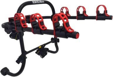 Suporte para bike Transbike para 3 bicicletas Preto tira Vermelha Sedan Hatch