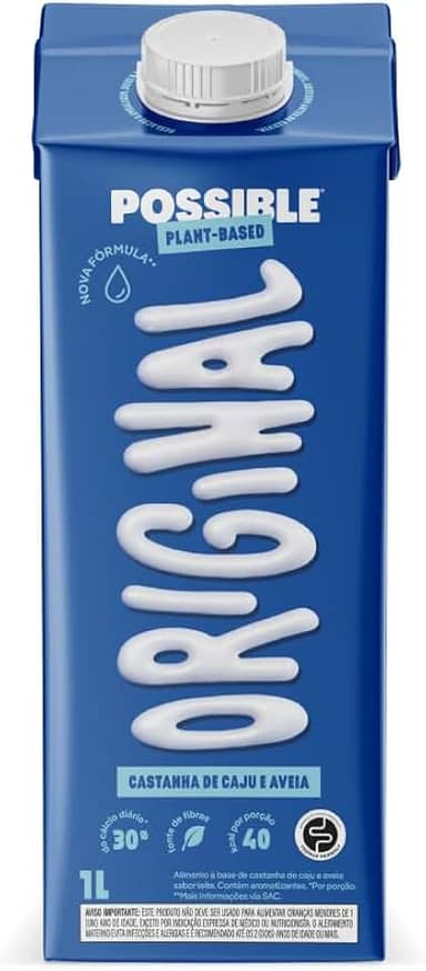 Bebida à Base de Castanha-De-Caju Orgânica Leite Possible Caixa 1L