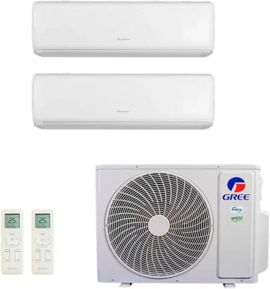 Ar Condicionado Bi Split Gree Inverter G Max 18.000 Btus (1x Hi Wall 12.000 + 1x Hi Wall 9.000) Quente e Frio 220v R-32