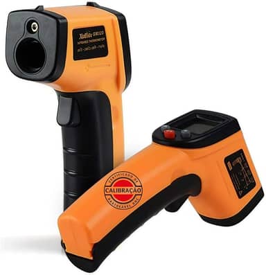 Termômetro Infravermelho Digital - Calibrado com Certificado Culinário a Laser Para Forno Freezer -50º A 400ºC Digital LCD