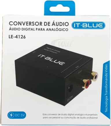 Conversor Áudio Óptico Digital Fibra Coaxial Rca Analógico