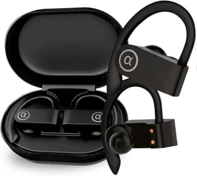 Fone de Ouvido Bluetooth 5.4 Esportivo com Microfone – Bateria de 45h, Antirruído, IPX5 à Prova d'Água – Estojo com Display LED – Ideal para Treinos, Corridas e Chamadas Nítidas