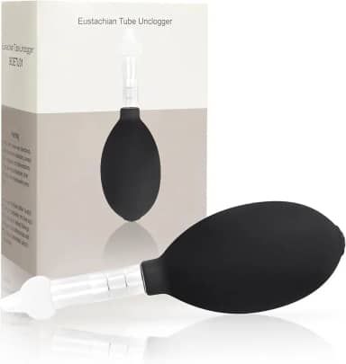Desentupidor de tubo de Eustáquio, dispositivo de alívio de enxaqueca e congestionamento de congestionamento de zumbido, equilíbrio de pressão interna do ouvido (preto, tamanho único)