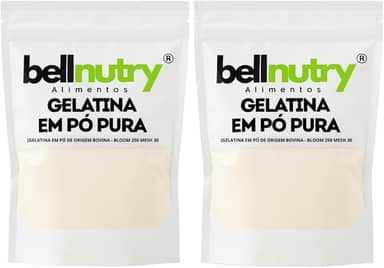 Gelatina Pura Natural Sem Sabor E Incolor 2kg Rica Em Proteina - Bellnutry Alimentos