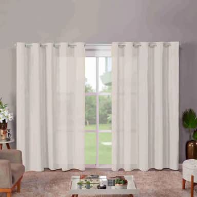 Cortina Roma para Sala e Quarto, 300 x 220 cm, 2 Folhas, Poliéster Decorativo, Estampado (PALHA)