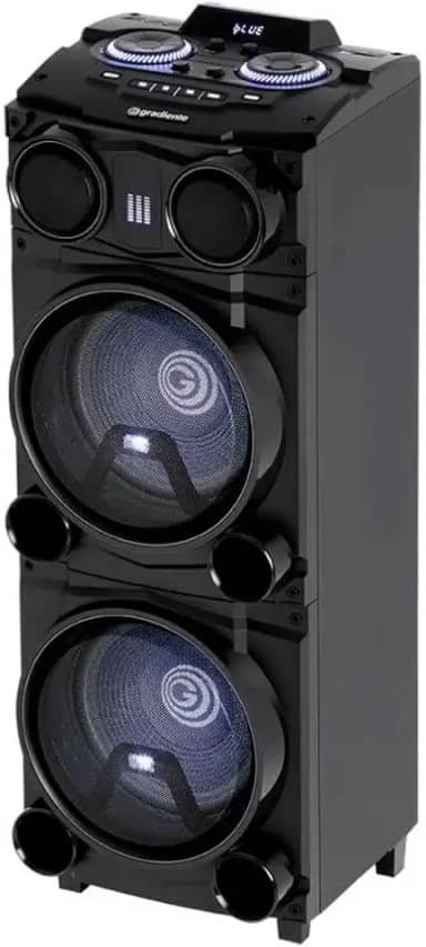 TORRE DE SOM BLACK BASS BLUETOOTH 2xWOOFERS 12" Gradiente GDB12M 1800W Bivolt