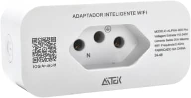 Tomada Residencial Inteligente WiFi Controle por App/Voz Medidor de Energia Smart Plug 20A Bivolt Automação com Design Seguro