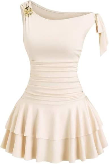 Vestido feminino com ombro de fora com ombro de fora, floral, sem mangas, bainha em camadas, vestido para sair