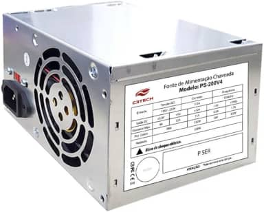 C3Tech Fonte ATX 200w, PS-200v4 para computador, 20+4 Pinos, 115v e 230v