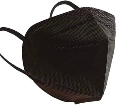 Máscara Adulto 5 Camadas - N95 / KN95 / PFF2 / FFP2-10 Unidades Coloridas (Preto) - Proteção Eficiente e Confortável para Uso Diário
