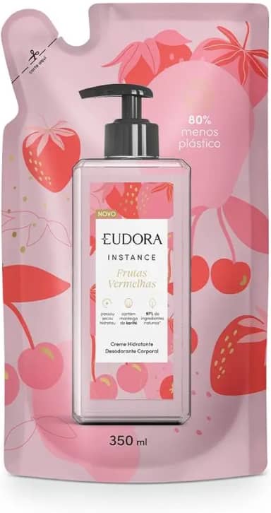Eudora Refil Creme Hidratante Desodorante Corporal Instance Frutas Vermelhas 350ml