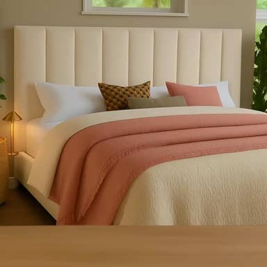Cabeceira Modular Para Cama King – Estofada Com Fita Dupla Face De Fixação Sem Furos Na Parede (Off White)