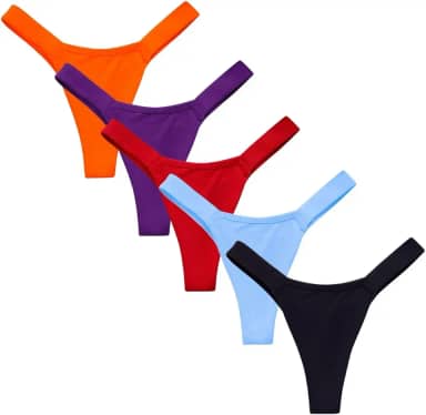 Kit 5 Calcinha Fio Dental Duplo Em Poliamida Lingerie Confortável Feminino Luxo Moda Intima