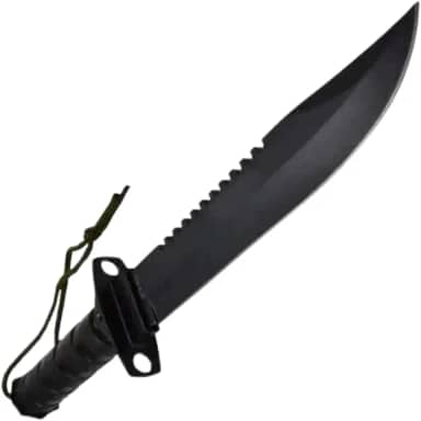 Faca tática Rambo combate militar sobrevivência preta MK-06-0054