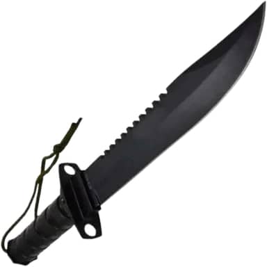 Faca tática Rambo combate militar sobrevivência preta MK-06-0054