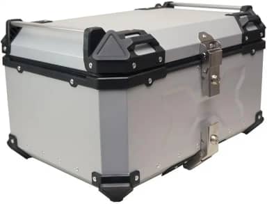 Bau De Moto Traseiro 60l Universal Aluminio 2 Capacetes Prata