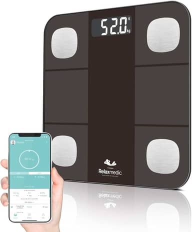 Balança Digital Corporal Bioimpedância c/Aplicativo Bluetooth Smart App - Relaxmedic