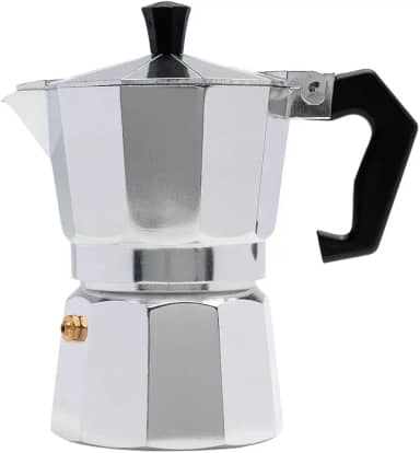 Mimo Style Cafeteira Italiana Moka de Alumínio Com Alça Café Expresso Para 3 Cafezinhos, Capacidade 150 ml, Feita de Materiais Leves e de Ideal Para sua Cozinha, Express Coffee