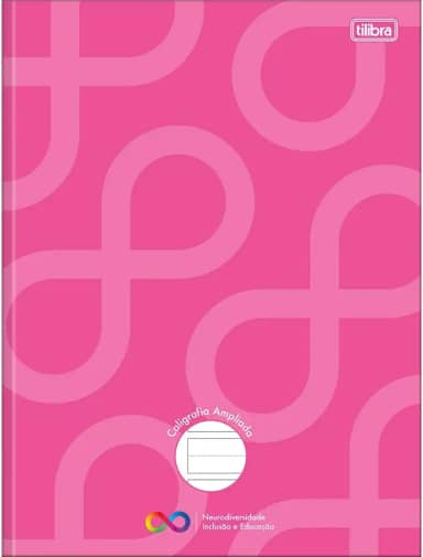 Tilibra - Caderno de Caligrafia Pauta Ampliada Brochura Capa Dura Tilibra Neuro 40 Folhas - Capa Rosa
