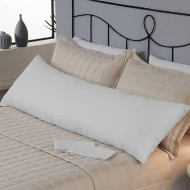 Fronha para Travesseiro de Corpo Fofuxão Xuxão 146x46cm Percal 180 Fios 80% Algodão 20% Poliéster Capa com Zíper Suave Confortável Protege Decora Quarto (Branco)