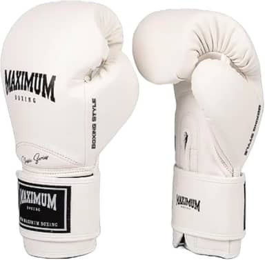 Luva de Boxe Muay Thai Kickboxing Maximum New Classic White