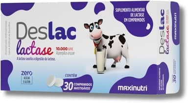 Deslac Lactase 10.000 U.FCC Enzima Digestão Lactose 30 Comprimidos Mastigaveis Maxinutri