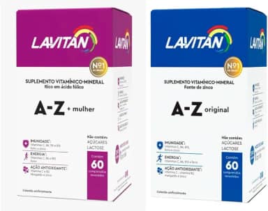 Suplemento Lavitan A-z Homem E Mulher 60 Caps Cada Original