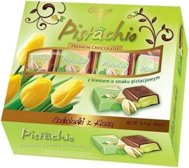 Chocolate Premium Com Pistache - Importado Da Polônia 400g